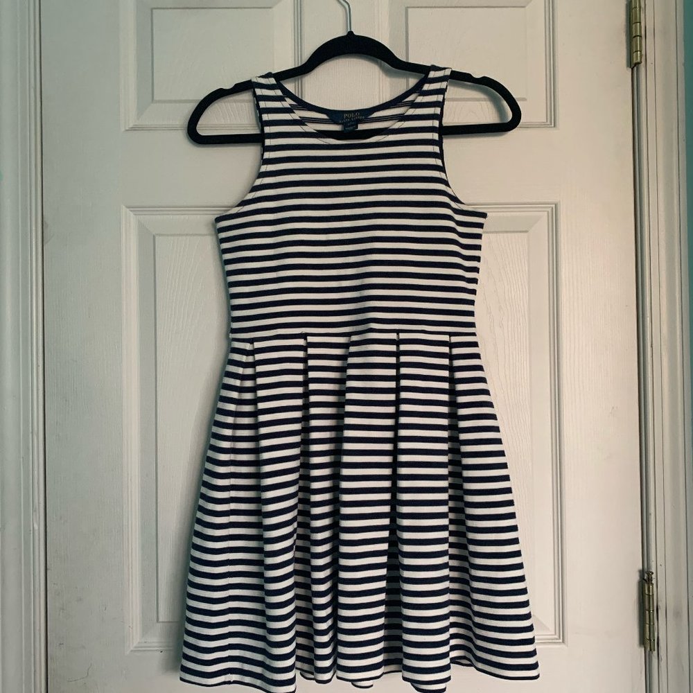 Ralph Lauren Kids stripe-print pleated dress